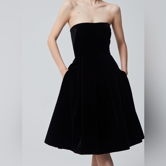 alex perry black velvet dress Alex Perry Black Velvet Off-The-Shoulder Mini Dress